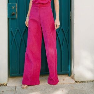 Julia Amory Julia Pant Cord Magenta M NWT